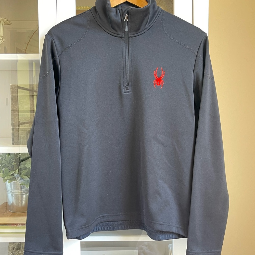 Spyder black fleece lined performance pullover Men’s size Small - 1/4 zip